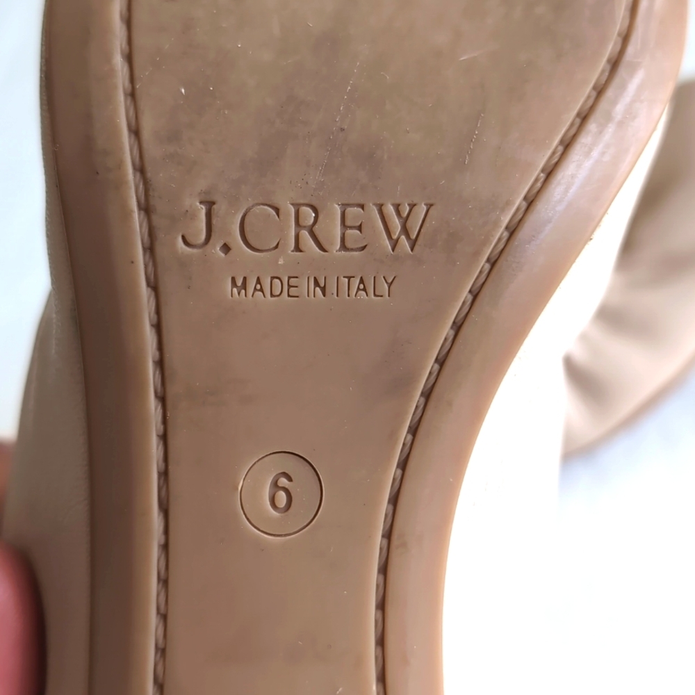 J. Crew Beige Italian Leather Ballet Flats - Picture 8 of 9